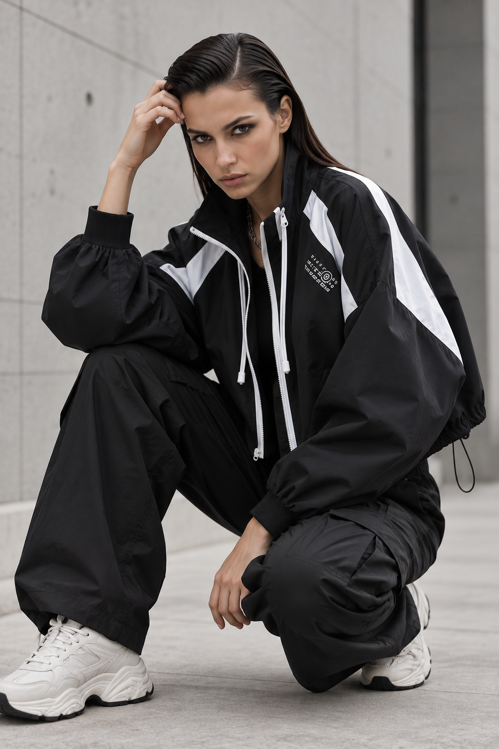 The Silenit Luxe Relaxed Stand-Collar Windbreaker