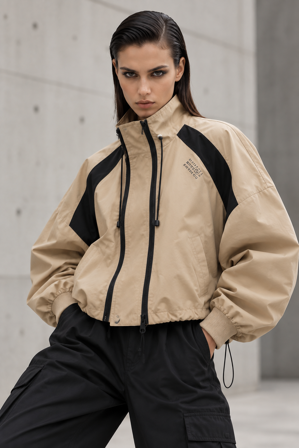 The Silenit Luxe Relaxed Stand-Collar Windbreaker