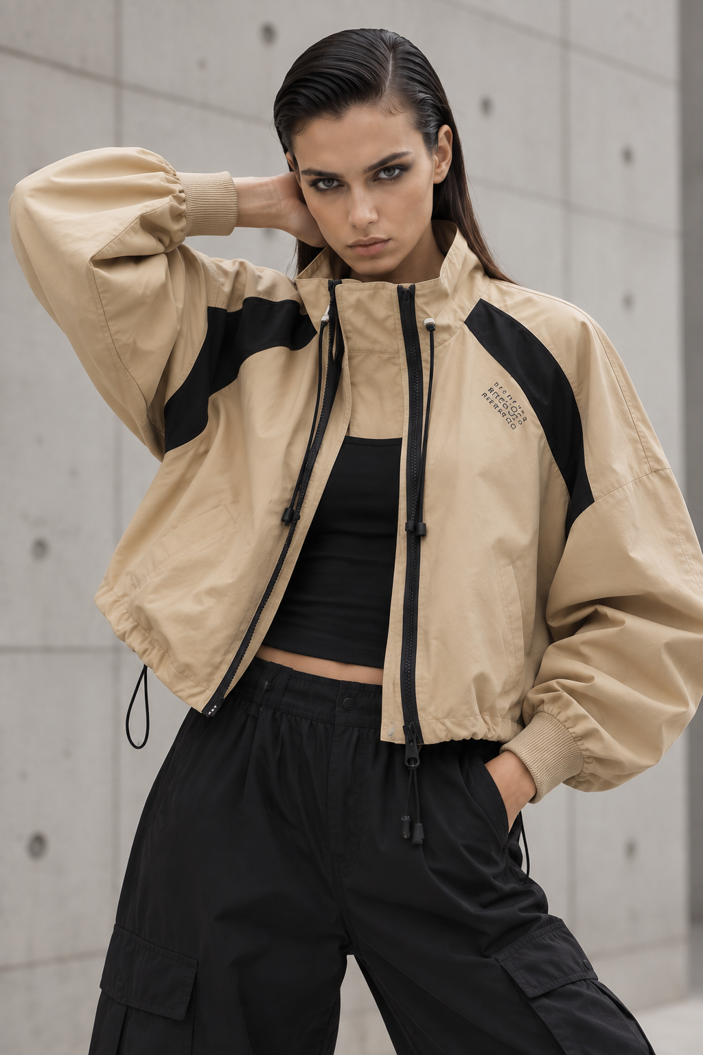 The Silenit Luxe Relaxed Stand-Collar Windbreaker