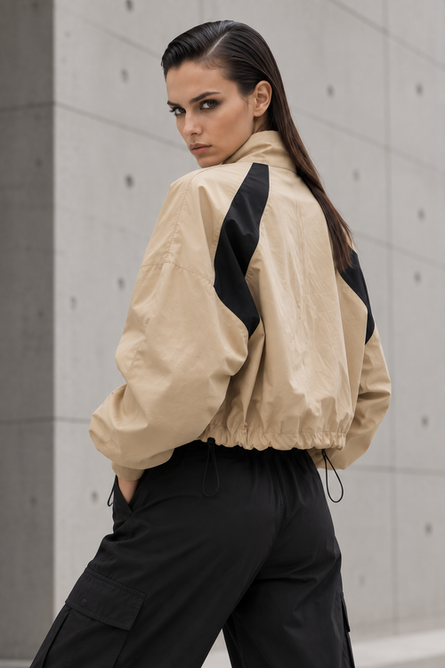 The Silenit Luxe Relaxed Stand-Collar Windbreaker