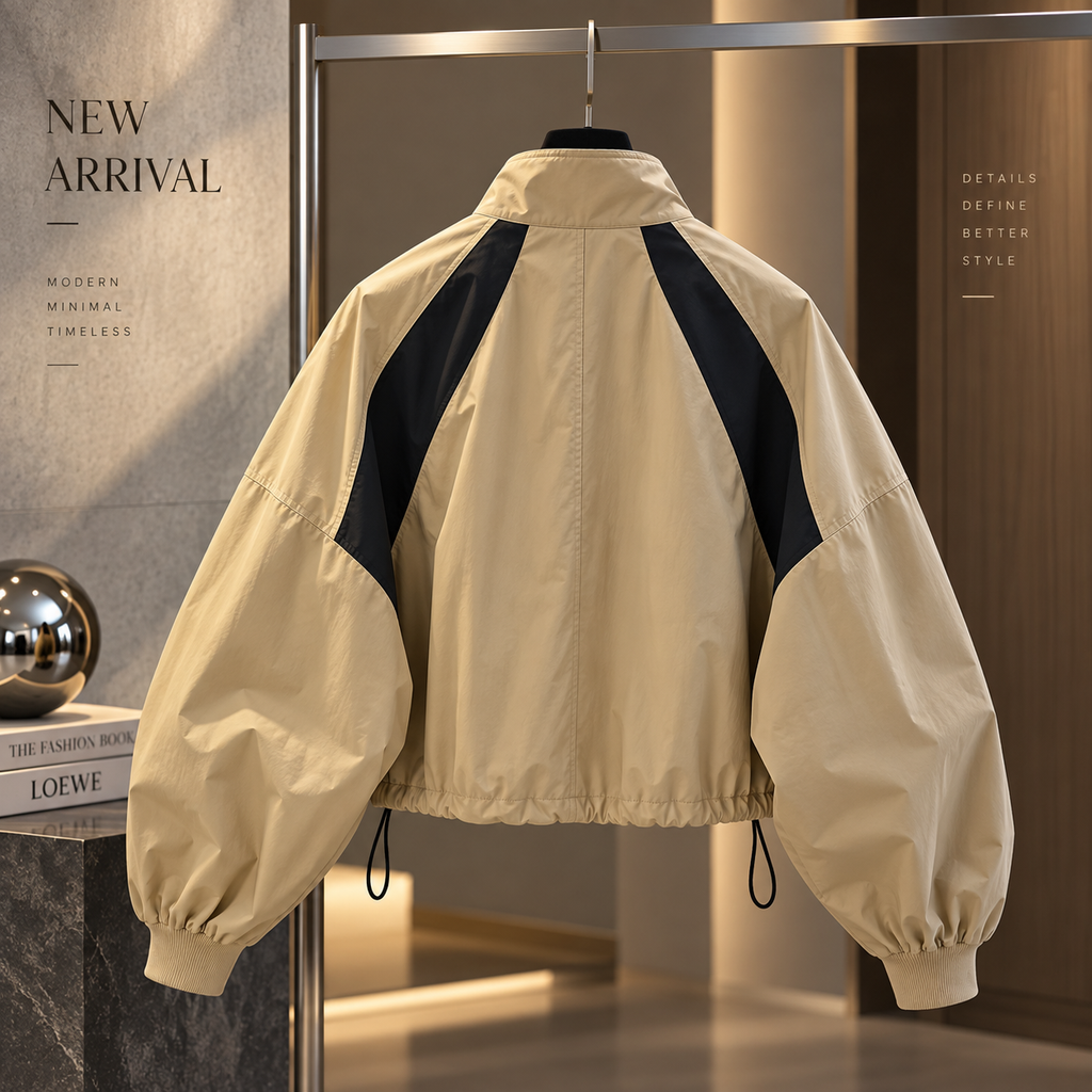 The Silenit Luxe Relaxed Stand-Collar Windbreaker