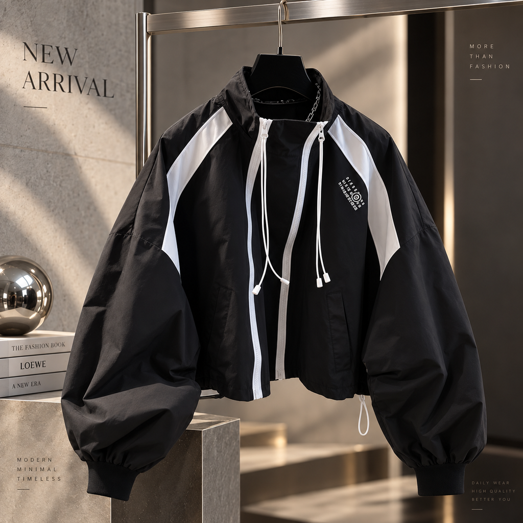 The Silenit Luxe Relaxed Stand-Collar Windbreaker