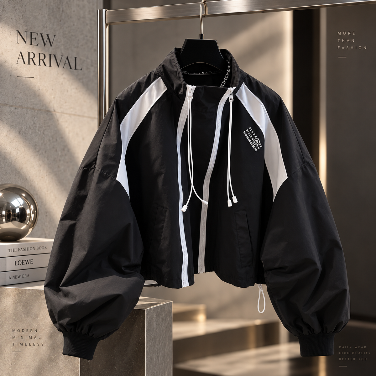 The Silenit Luxe Relaxed Stand-Collar Windbreaker