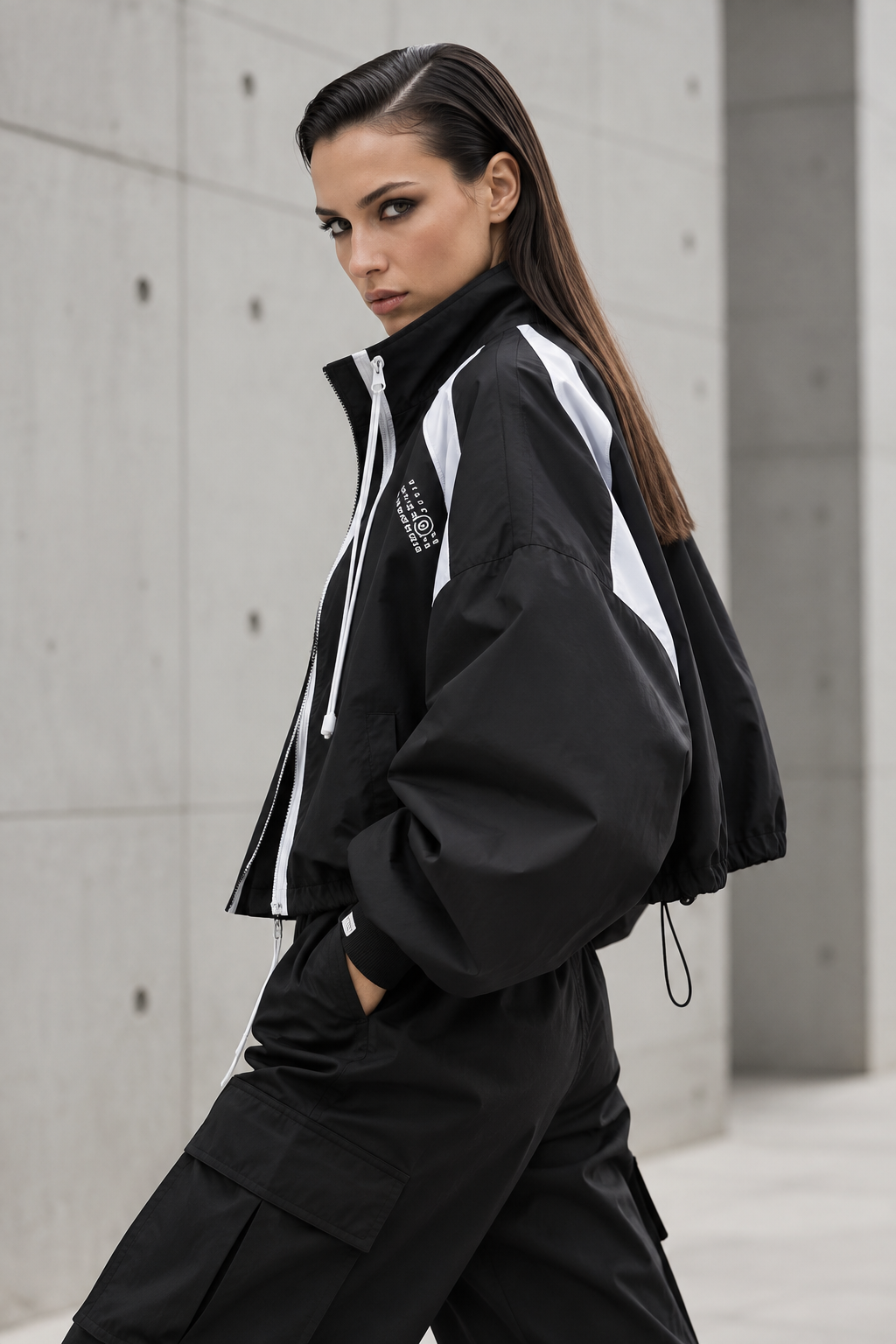 The Silenit Luxe Relaxed Stand-Collar Windbreaker