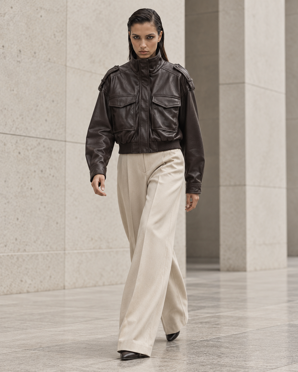 The Silenit Luxe Relaxed Faux Leather Jacket