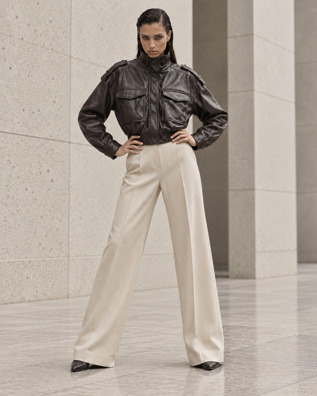 The Silenit Luxe Relaxed Faux Leather Jacket