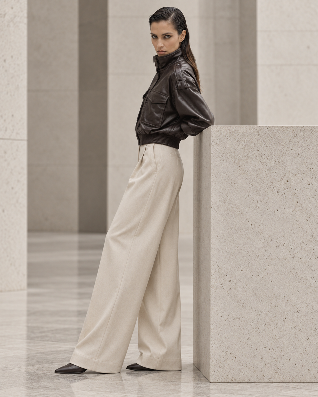 The Silenit Luxe Relaxed Faux Leather Jacket